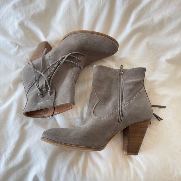 Howsty Marci Suede Western Bootie in Grey Size 39 - Picture 3 of 8